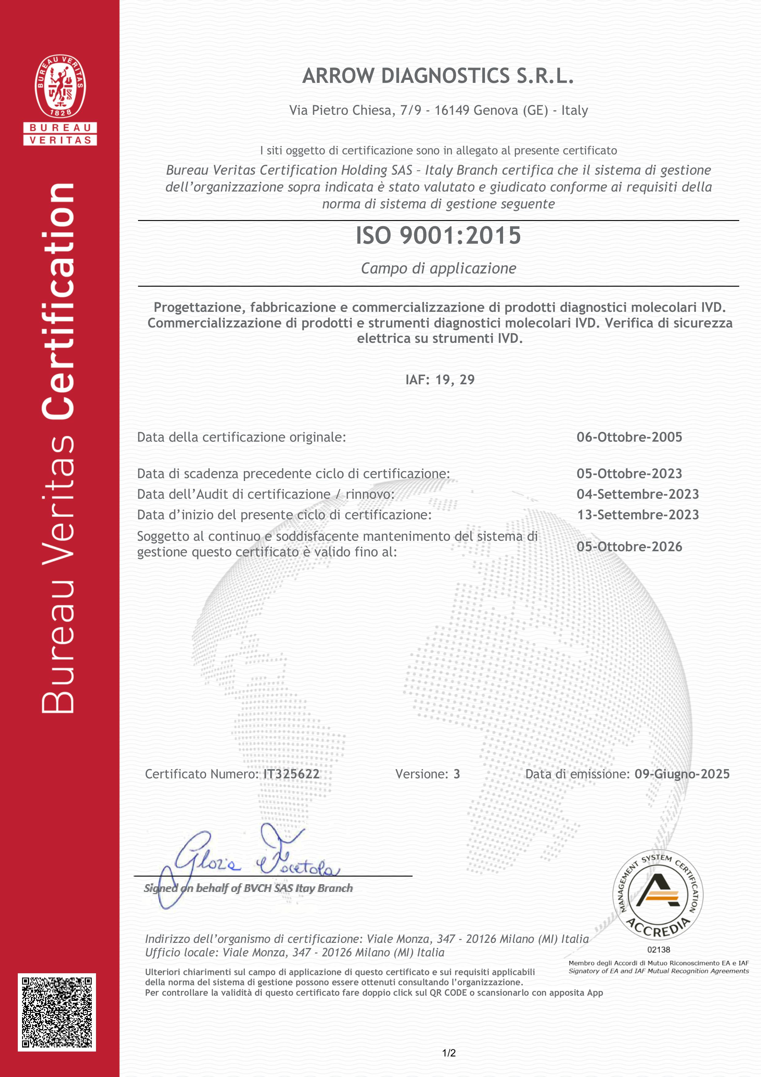 Arrow Diagnostics - ISO9001